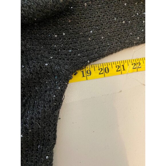 Victorias Secret Gray Sequin Open Front Long Cardigan Sweater Medium - Picture 7 of 10